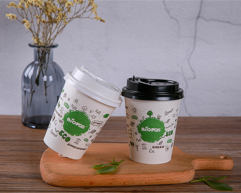 BioPBS Disposable Paper Cup with Lid